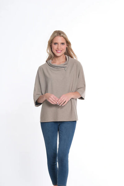 Multiples Stone Elbow Sleeve Cowl Neck Collar