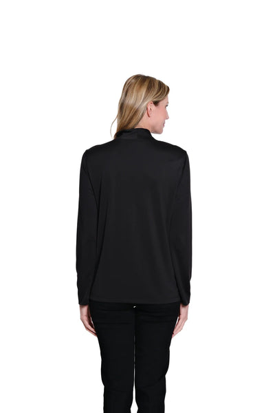 Mock Neck Knit Top - Black