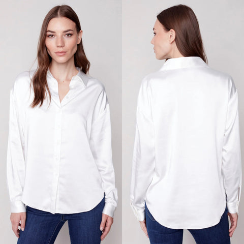 Charlie B. Solid Gutsy Satin Blouse