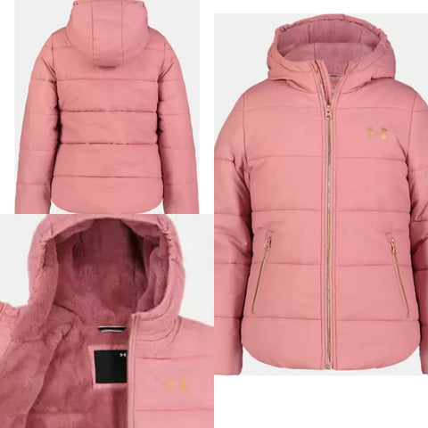 UA Girls Pink Glitter Puffer Coat