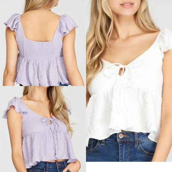 Ruffle Sleeve Babydoll Top