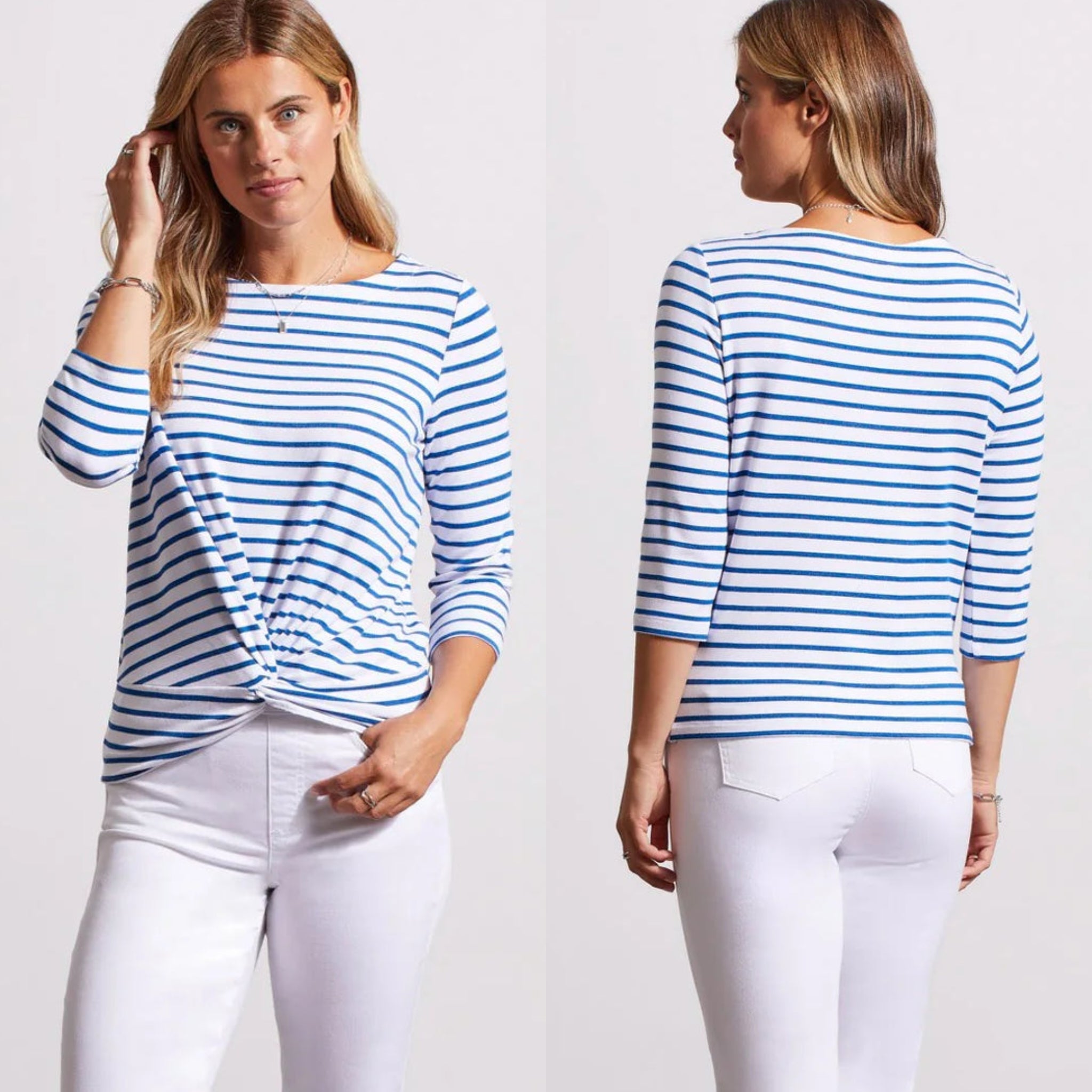 Tribal Boatneck Stripe Top