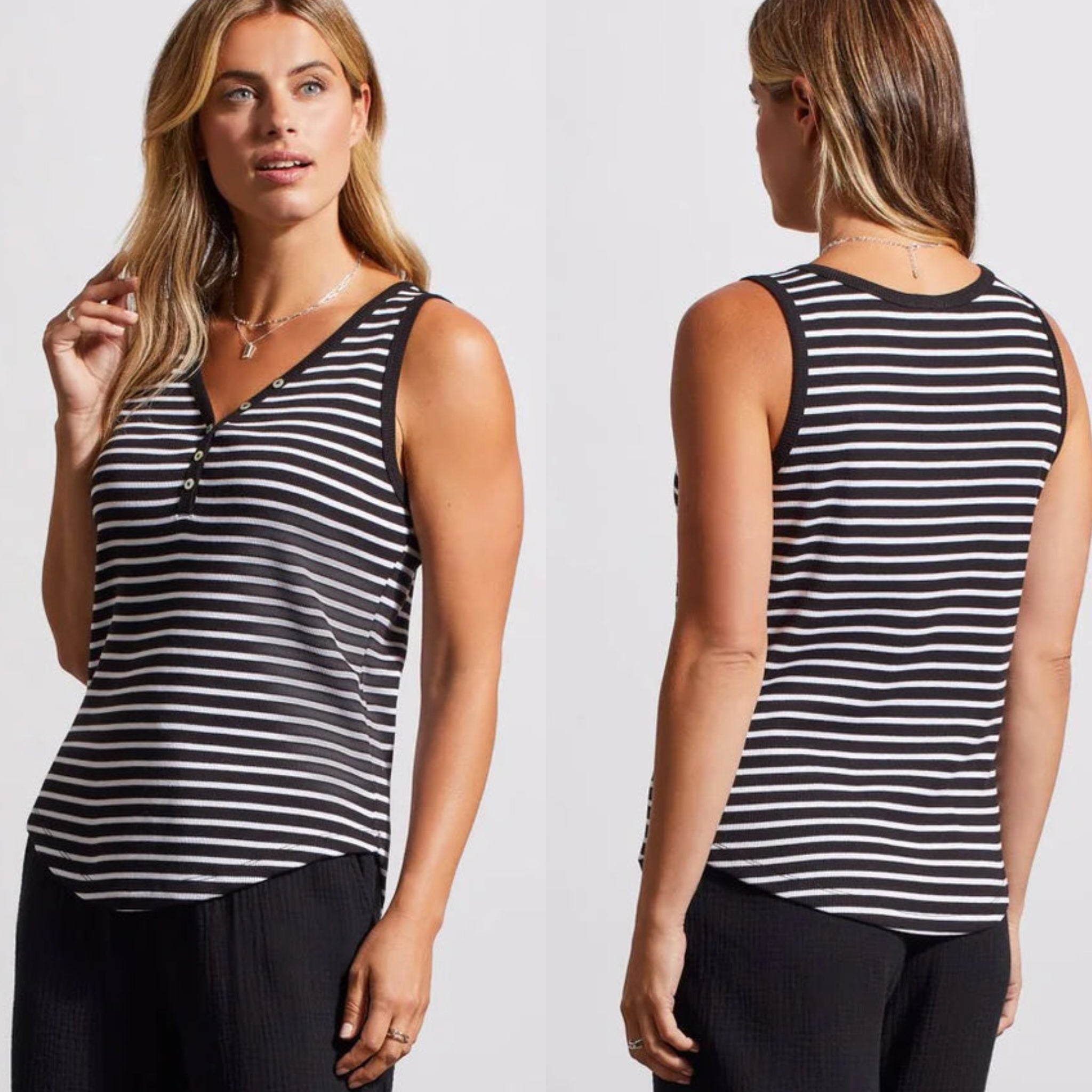 Tribal Striped Henley Tank