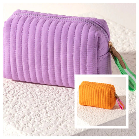 Ezra Quilted Nylon Small Cosmetic Pouch