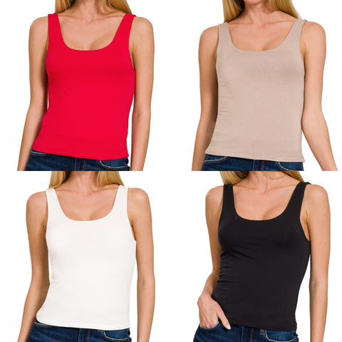 Double Lined Round Neck Tank