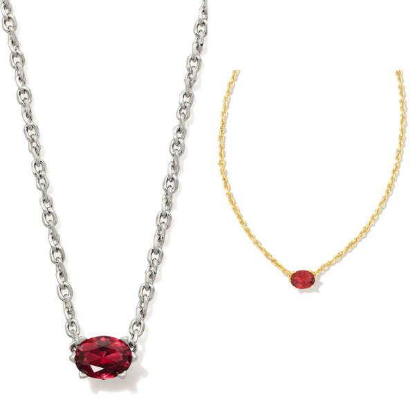 Cailin Pendant Necklace in Burgundy Crystal (July)