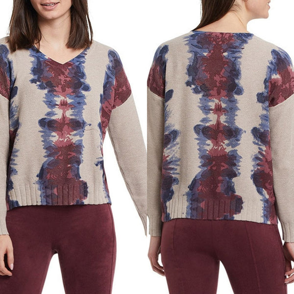 Tribal Merlot Combed Cotton Sweater