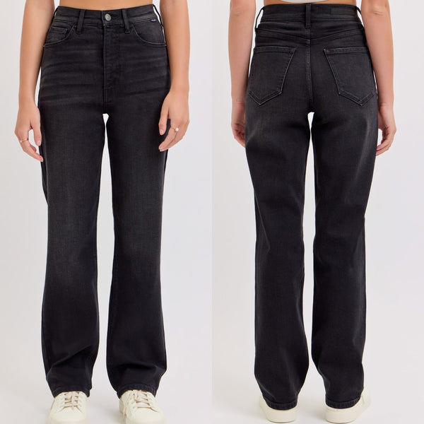 Cello Black Super High Rise Dad Jean