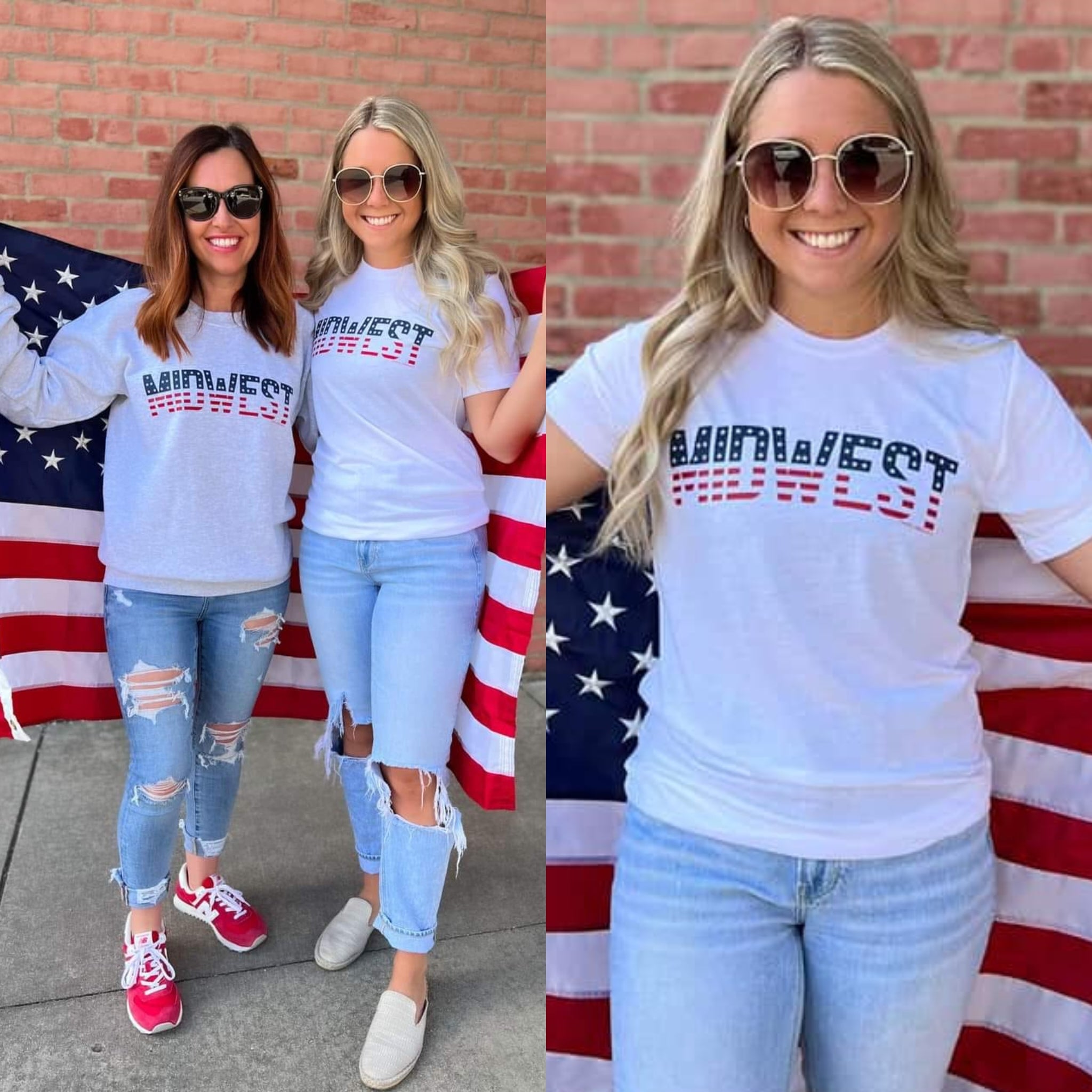 Patriotic Midwest Tee In White