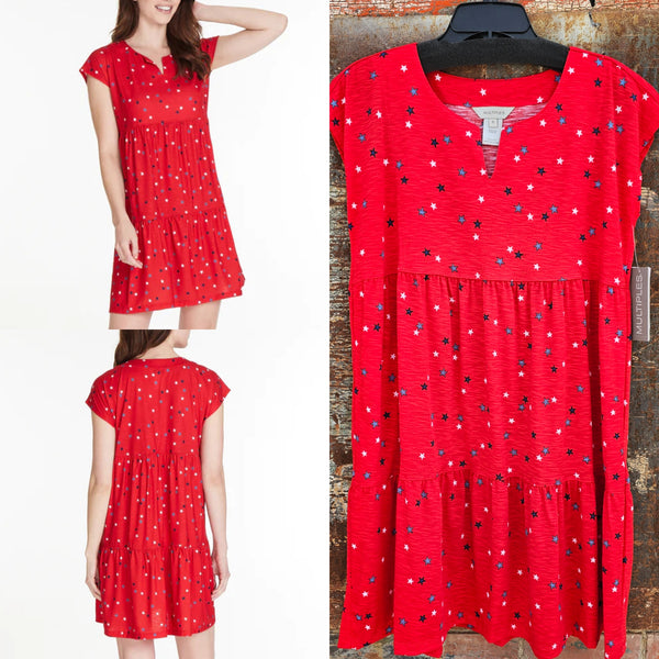 Multiples Tiered Multi-Star Dress