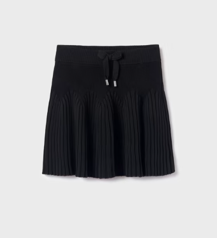 Mayoral Black Knit Flare Skirt