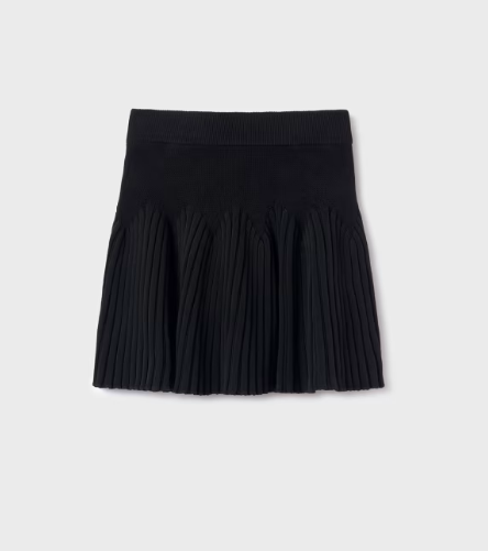 Mayoral Black Knit Flare Skirt