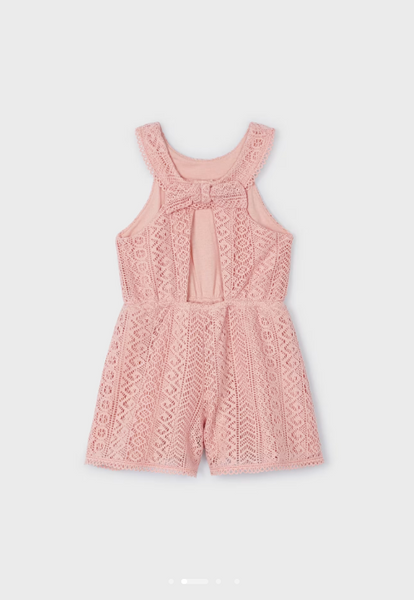 Dusty Pink Guipure Romper