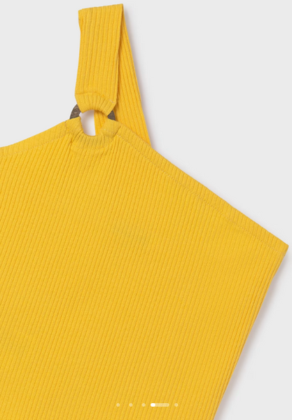 Lemon Asymmetrical Rib-Knot Top