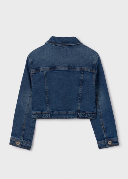 Mayoral Girls Braided Denim Jacket