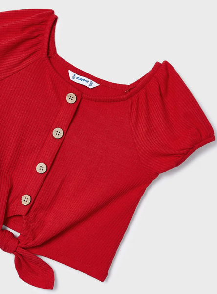 Mayoral Girls Red Ribbed Top