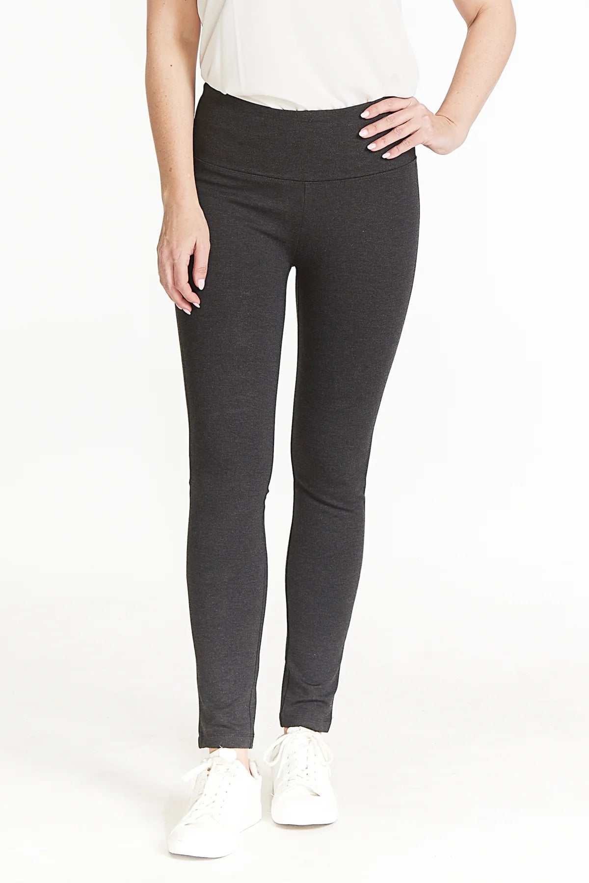 Slim Sation Heather Grey Pull-On Ankle Legging