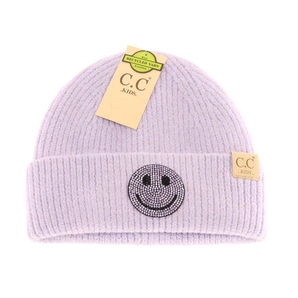 C.C Beanie Kids Rhinestone Smiley Face Beanie