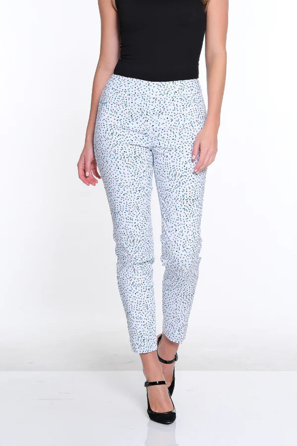 Multiples Twill Print Ankle-Pant