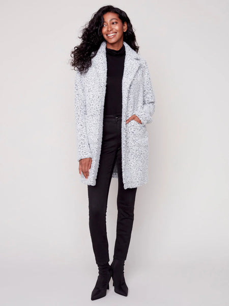 Charlie B Boucle Knit Tailored Collar Coat