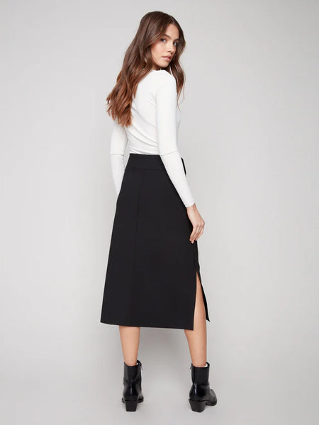 Charlie B Crepe Skirt With Patch Pockets