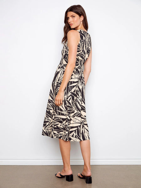 Charlie B Printed Front Zip Maxi Dress