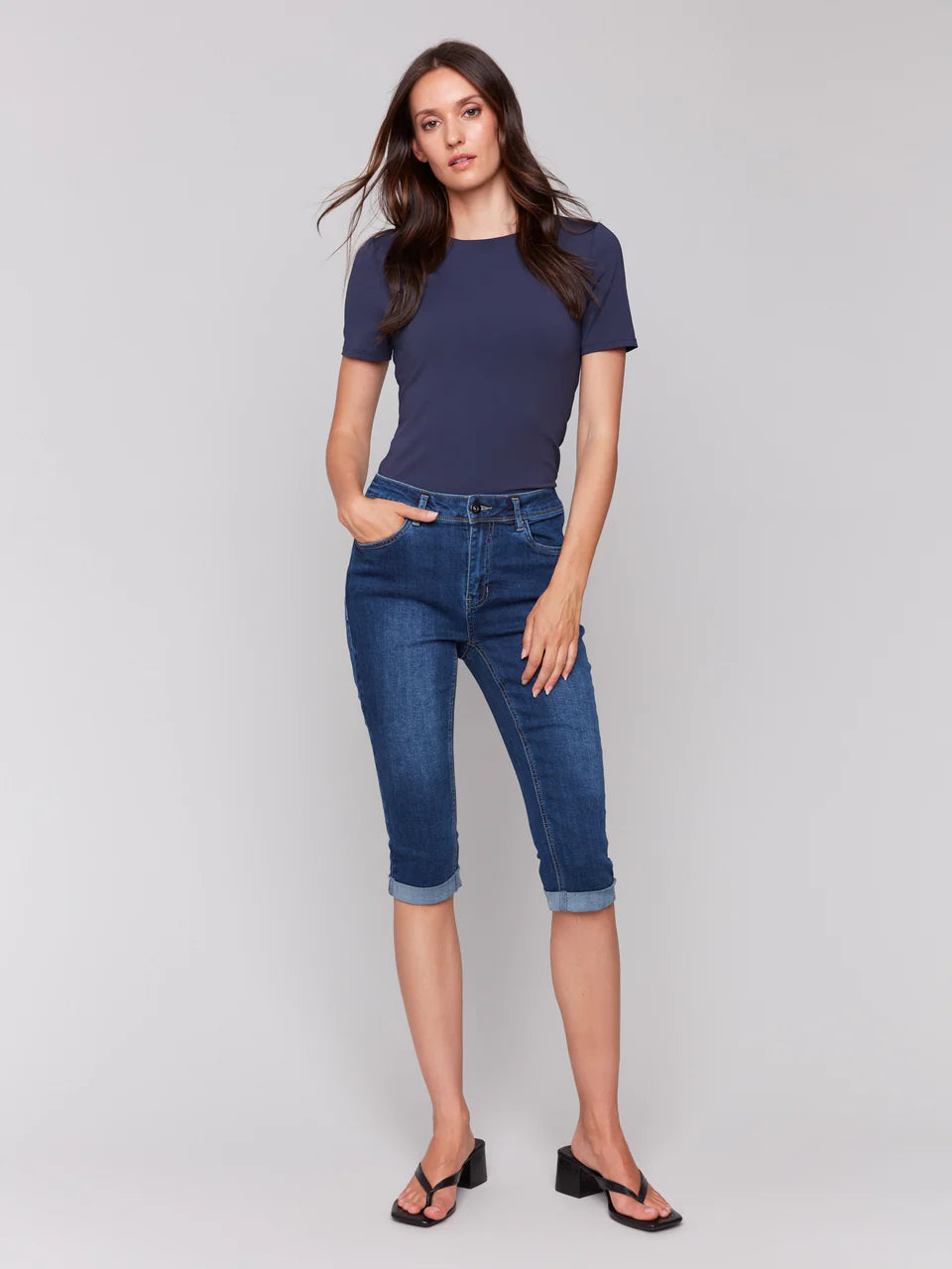 Women's Stretch Denim Pedal Pushers | Indigo