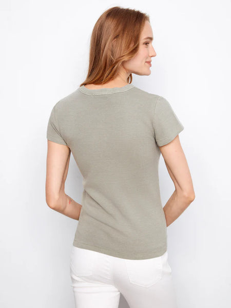 Charlie B Ribbed Crew Neck T-Shirt