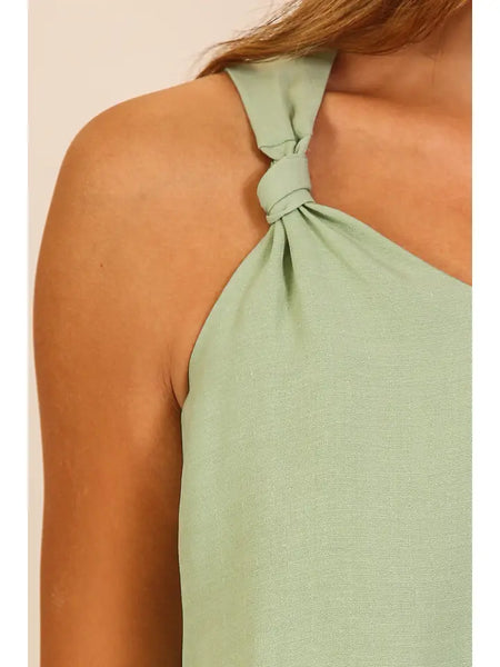 Sage Flowy Cropped Tank