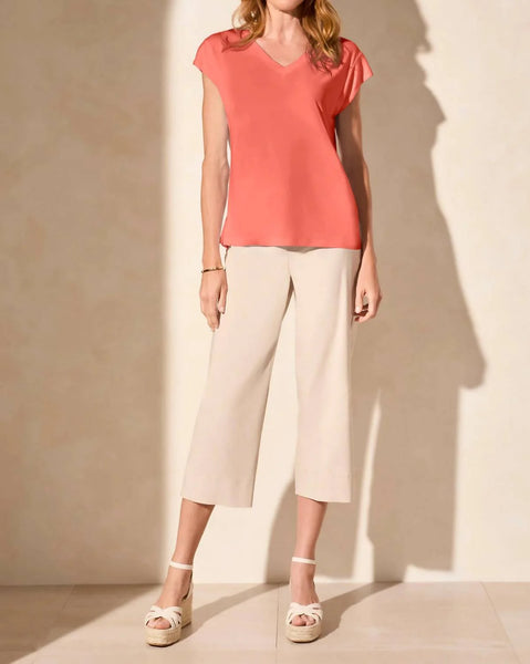 Tribal Teaberry Cap Sleeve Top