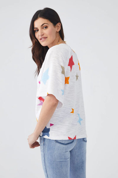 FDJ 3/4 Sleeve Raglan Top With Stars