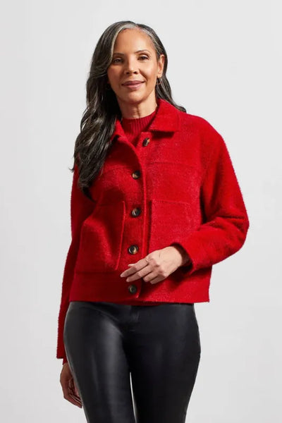 Tribal Boucle Button-Up Jacket