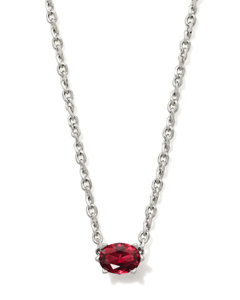 Cailin Pendant Necklace in Burgundy Crystal (July)