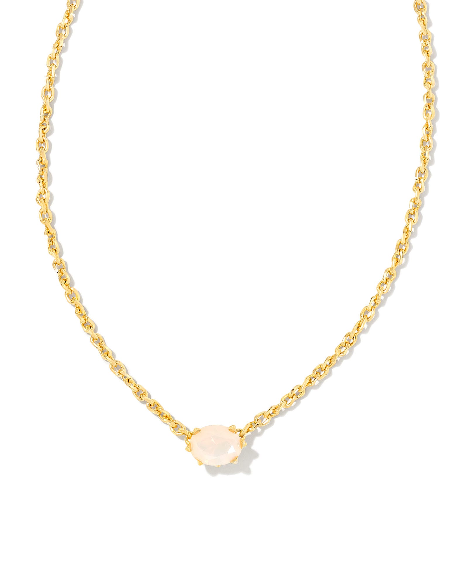 Cailin Gold Pendant Necklace in Champagne Opal Crystal (October)