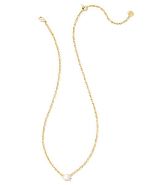Cailin Gold Pendant Necklace in Ivory Mother-of-Pearl (June)