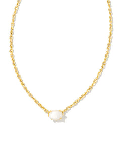 Cailin Gold Pendant Necklace in Ivory Mother-of-Pearl (June)