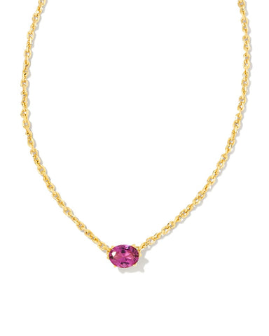 Cailin Gold Pendant Necklace in Purple Crystal (February)
