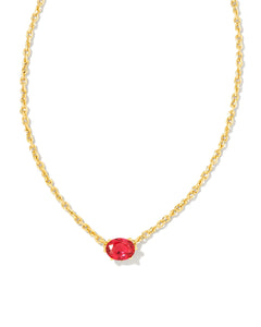 Cailin Gold Pendant Necklace in Red Crystal (January)