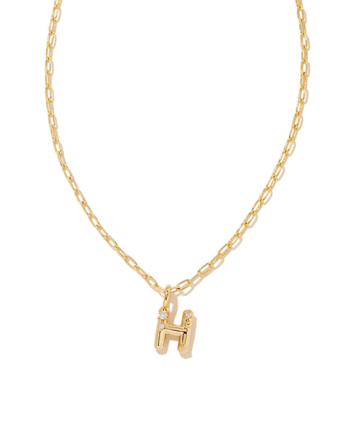 Kendra Scott Crystal Letter Gold Short Pendant Necklace in Gold