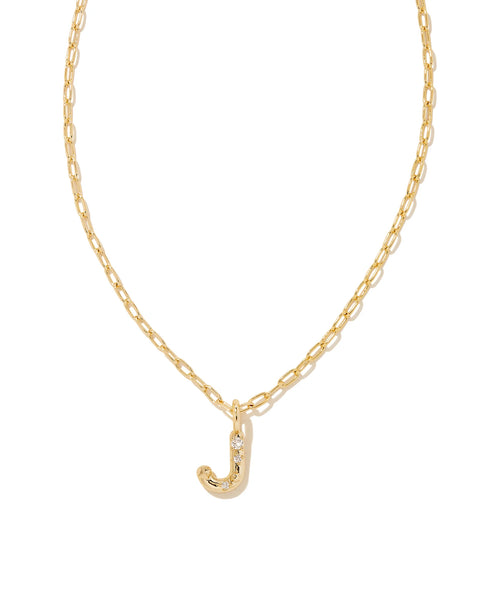 Kendra Scott Crystal Letter Gold Short Pendant Necklace in Gold