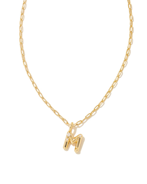 Kendra Scott Crystal Letter Gold Short Pendant Necklace in Gold