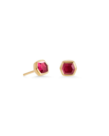 Davie Gold Vermeil Stud Earring In Garnet