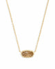 Elisa Gold Pendant Necklace in Citrine