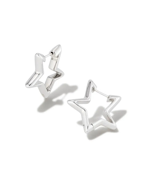 Star Huggie Earring In Silver