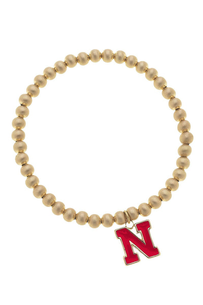 Nebraska Huskers Ball Bead Stretch Bracelet