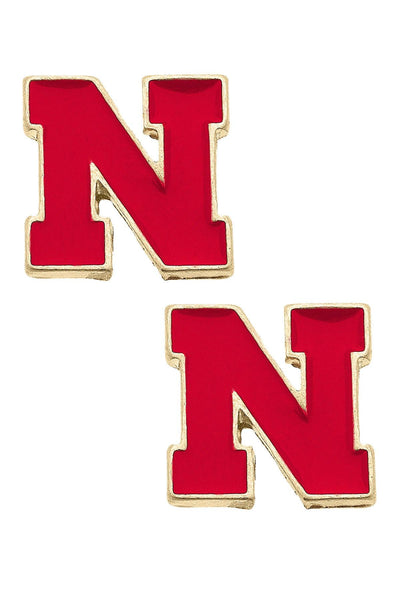 Nebraska Huskers Red Stud Earrings