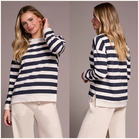 Tribal French Terry Zip Funnel Neck Sweater