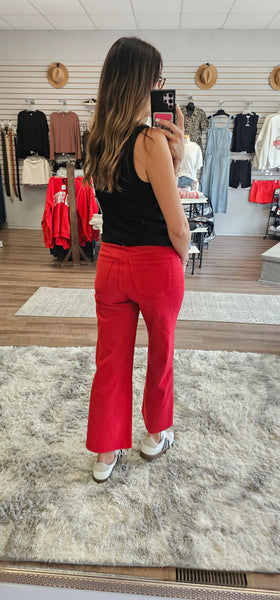 Kut Ruby Red Wide Leg Meg Jeans