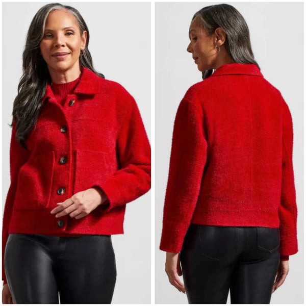 Tribal Boucle Button-Up Jacket