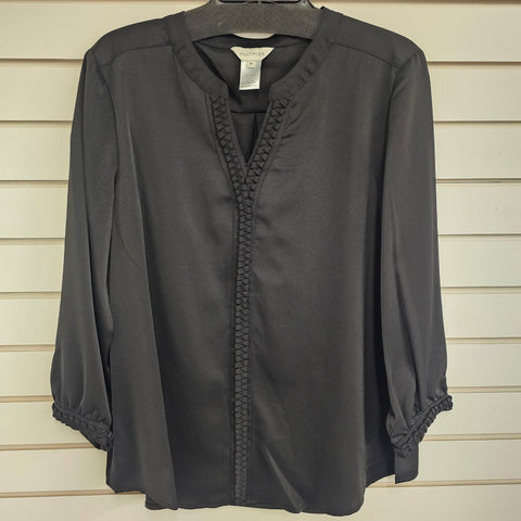 Multiples Black 3/4 Sleeve Blouse